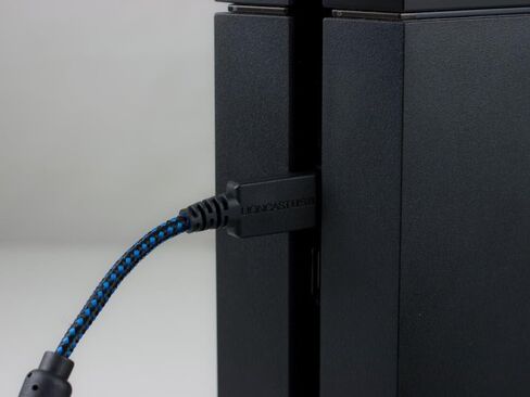 Lioncast Controller Cable for Xbox One and PS4 with Textile Cover Protection and Cable Strap Organizer | ps4 Charger Cable | Controller Charging Cable | Micro USB 2.0; 1 x 4 Meters – Blue and Black in Saudi Arabia