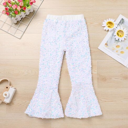 OBEEII Easter Outfit for Kids Girl, 3/4 Sleeve Sequins Velvet Pullover Top + Bell Bottom Pants + Bunny Headband 3pcs Set in Saudi Arabia