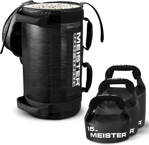 Meister 80lb BEAST Fitness Sandbag Package w/ 3 Removable Kettlebells - Black in Saudi Arabia