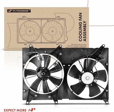 A-Premium Engine Radiator Cooling Fan Assembly Compatible with Select Toyota Models - Highlander 2004 2005 2006 2007, L4 2.4L - Replace# 1636328270, 1636374311 in Saudi Arabia