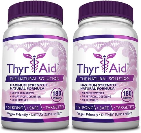 ThyrAid - Thyroid Support Supplement - Boost Metabolism and Energy - Iodine, Kelp - Vegan - 360 Capsules (6 Month Supply) in Saudi Arabia