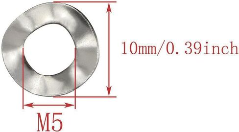 Wave Washer RLECS 50pcs M5 304 Stainlesss Steel Corrugated Washer Wave Spring Washer Wave Type Gasket Spring Elastic Washers in Saudi Arabia