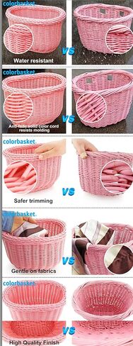 سلة الدراجة ذات المقود الأمامي للكبار من Colorbasket، مناسبة لجميع الأحوال الجوية، مقاومة للماء، أشرطة جلدية قابلة للتعديل in Kuwait