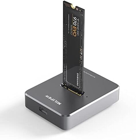 MiliPow M.2 SATA & NVMe Docking Station USB 3.1 Gen2 Dual Protocol M.2 NVMe/SATA to Type C Hard Drive Enclosure for 2230/2242/2260/2280mm M.2 Drives, Plug and Play in Kuwait