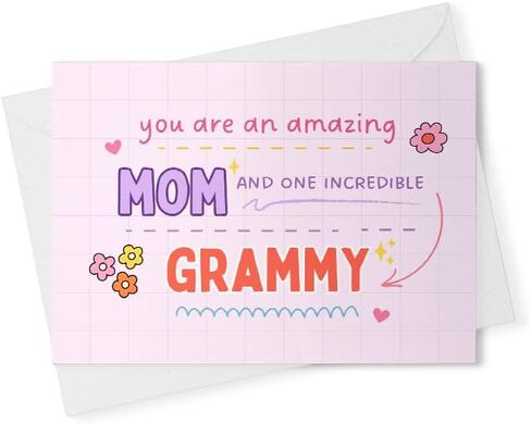 You are an amazing Mom and one incredible Grammy - 5x7 Greeting Card - Mother's Day/Birthday/Any Occasion [00745] in Saudi Arabia