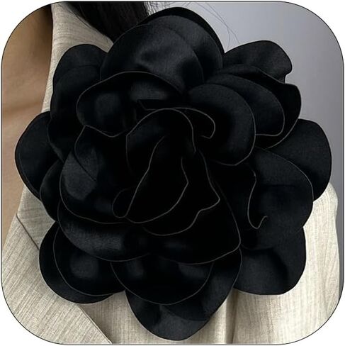 19mm Extra Large Rose Flower Brooches Lapel Pins Dainty Satin Fabric Brooches Big Camellia Flower Brooch Pin for Women Wedding Part Dance Clothes Accessories Jewelry Gifts in Saudi Arabia