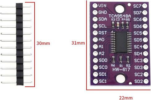 ECSiNG 5 Sets TCA9548A IIC Multiplex Expansion Module 8 Way I2C Communication Switch Board 1.8V to 5V with Reset Function Converter IIC System Bus in Saudi Arabia
