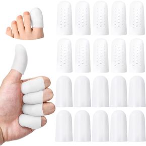 Gel Finger Cots with Air Holes, 20 Pcs Nail Biting Prevention Finger Gloves, Finger Protectors, Finger Covers for Relief Hand Eczema, Healing for Wounds, Trigger Finger, Finger Cracking, Finger in Kuwait