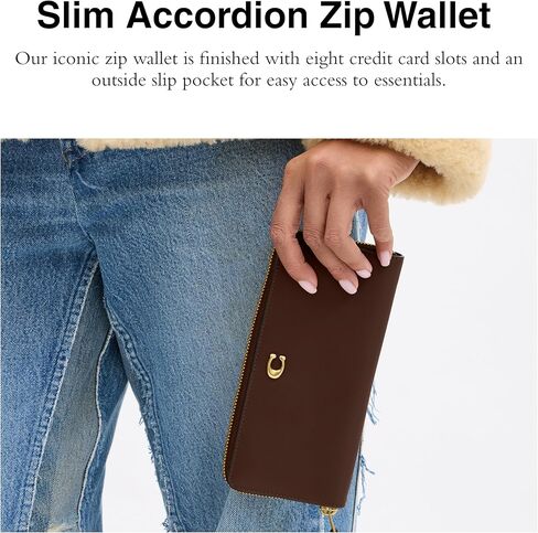 Coach Women's Essential Slim Accordion Zip Wallet Accessory-Travel, B4/Fuchsia in Saudi Arabia