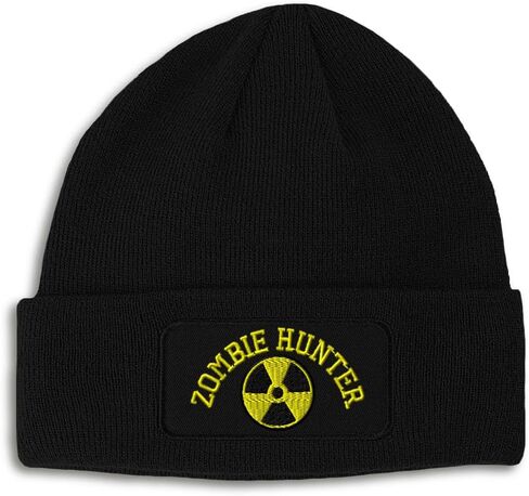 Patch Beanie for Men & Women Zombie Hunter Radiation Embroidery Acrylic Skull Cap Hats Black 1 Size in Saudi Arabia