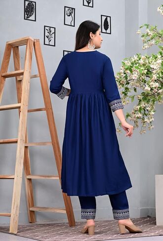 TUNIC TUNIC للسيدات الهنديون Rayon Red Anarkali Kurtis Pant يتجه W Nazmeen DuPatta/Anarkali Kurti Red in Kuwait