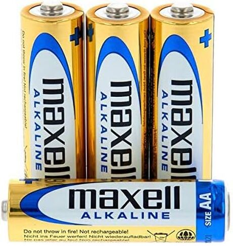 Maxell 723410p جاهز للبطارية القلوية الطويلة وموثوقة AA 10 حزمة مع توافق عالي ، الذهب in Kuwait