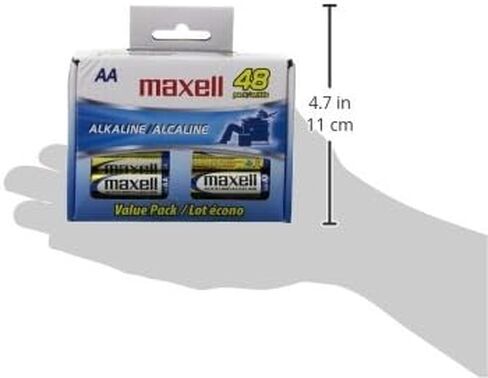 Maxell 723410p جاهز للبطارية القلوية الطويلة وموثوقة AA 10 حزمة مع توافق عالي ، الذهب in Kuwait