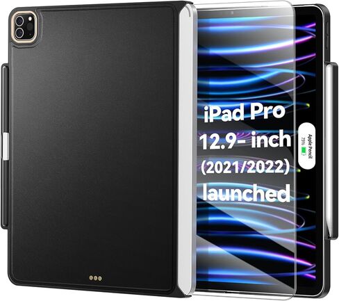 Case for iPad Pro 12.9 inch - 6th/5th/4th/3rd Generation iPad Cases with Clear Bumper, Supports Pencil 2nd, Ultra-Thin and Lightweight, Slim Transparent Hard Back, Shock, Drop Protection, (Clear) in Kuwait