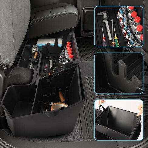 POPSTORE Underseat Storage Box Upgraded Rear Under Seat Organizer Cargo Box Compatible with 2015-2024 Ford F150 SuperCrew & Crew Cab in Kuwait