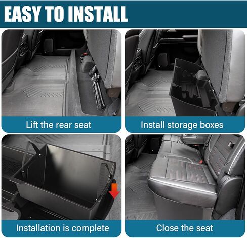 POPSTORE Underseat Storage Box Upgraded Rear Under Seat Organizer Cargo Box Compatible with 2015-2024 Ford F150 SuperCrew & Crew Cab in Kuwait