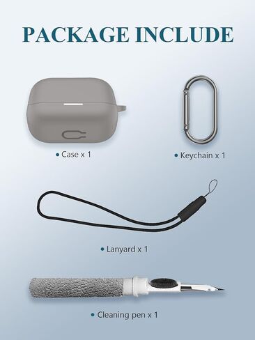 Case for Soundcore by Anker K20i Earbuds, Soft Silicone Protective Portable Scratch Shock Resistant Shell with Cleaner Kit & Carabiner & Lanyard，Blue in Kuwait