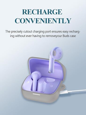 Case for Soundcore by Anker K20i Earbuds, Soft Silicone Protective Portable Scratch Shock Resistant Shell with Cleaner Kit & Carabiner & Lanyard，Blue in Kuwait