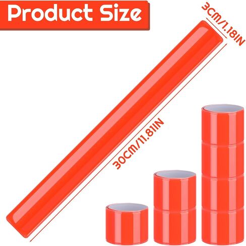20 Pcs Reflector Snap Bands Fluorescent Slap Armbands High Visibility Slap Reflector Strips Safety Bands for Children Adults Boys and Girls When Cycling Running Hiking Jogging in Kuwait