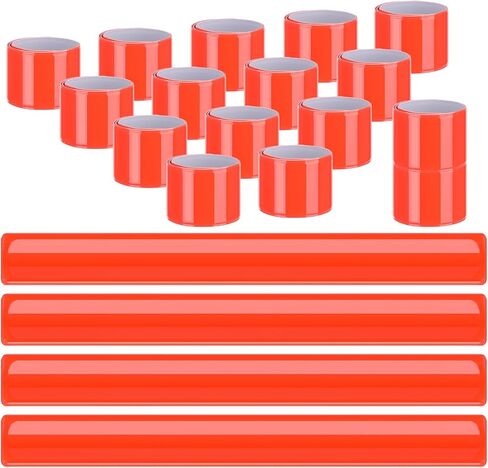 20 Pcs Reflector Snap Bands Fluorescent Slap Armbands High Visibility Slap Reflector Strips Safety Bands for Children Adults Boys and Girls When Cycling Running Hiking Jogging in Kuwait