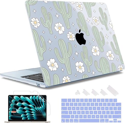 May Chen Compatible with M3 MacBook Air 13.6 inch Case A3113 A2681 M2 Chip 2022 2023 2024 Release, Plastic Hard Shell Case with Screen Protector & Keyboard Cover, Sakura Pink Glitter Bow in Kuwait