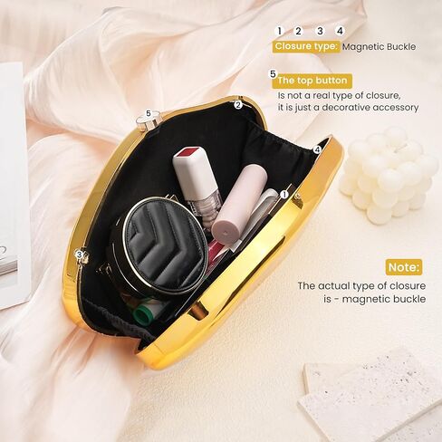 Acrylic Clutch Tote Bag, Gold Acrylic Clutch Purses for Women, Acrylic Purse with Removable Strap and Lift-Up Lock, Gold Clutch Purses for Women with Large Capacity, Hobo Bag and Satchel Crossbody Bag in Kuwait