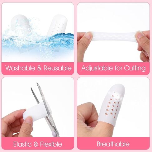 Gel Finger Cots with Air Holes, 20 Pcs Nail Biting Prevention Finger Gloves, Finger Protectors, Finger Covers for Relief Hand Eczema, Healing for Wounds, Trigger Finger, Finger Cracking, Finger in Kuwait