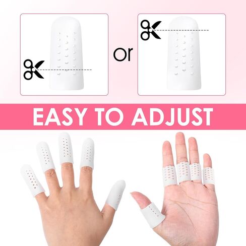 Gel Finger Cots with Air Holes, 20 Pcs Nail Biting Prevention Finger Gloves, Finger Protectors, Finger Covers for Relief Hand Eczema, Healing for Wounds, Trigger Finger, Finger Cracking, Finger in Kuwait