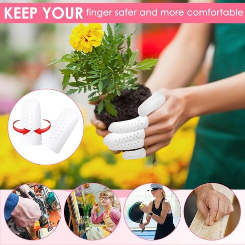 Gel Finger Cots with Air Holes, 20 Pcs Nail Biting Prevention Finger Gloves, Finger Protectors, Finger Covers for Relief Hand Eczema, Healing for Wounds, Trigger Finger, Finger Cracking, Finger in Kuwait