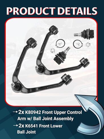7pc Front Inner Outer Tierod Pitman Idler Arm Replacment for Silverado Sierra 1500 4WD, Tahoe 4.8L & 5.3L V8 in Kuwait