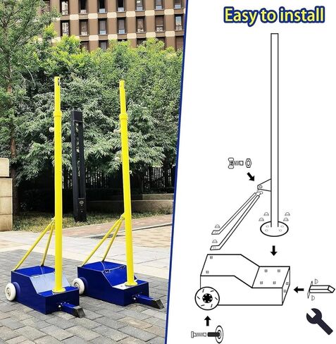 أقطاب الكرة الطائرة مع شبكة خارجية، شبكة كرة طائرة بارتفاع قابل للتعديل، حديقة أرضية رياضية، شبكة الكرة الطائرة السفلية مجهزة بعجلات، والتي تتحرك بدون دا in Kuwait