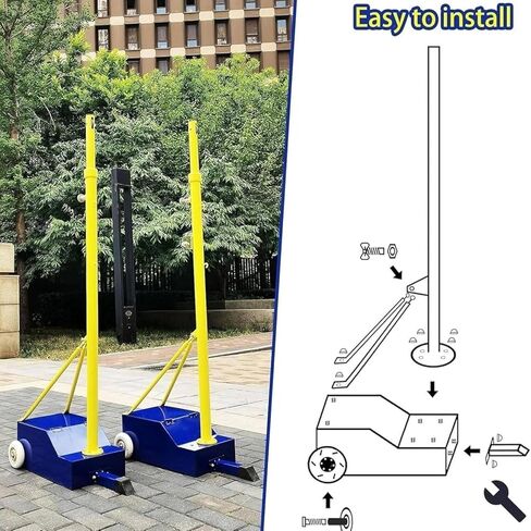 أعمدة كرة الطائرة ذات الإطار الشبكي لكرة الريشة للفناء الخلفي في الهواء الطلق وأعمدة الكرة الطائرة شديدة التحمل مع شبكة شبكة كرة الريشة الداخلية مع عجلات، 5 أقدام - 6.9 أقدام قابلة للتعديل in Kuwait