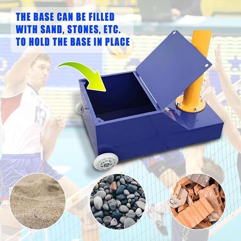 أعمدة الكرة الطائرة وإطار شبكة كرة الريشة - أعمدة خارجية محمولة شديدة التحمل مع عجلات، ارتفاعات قابلة للتعديل 5-6.9 قدم للبالغين والأطفال in Kuwait