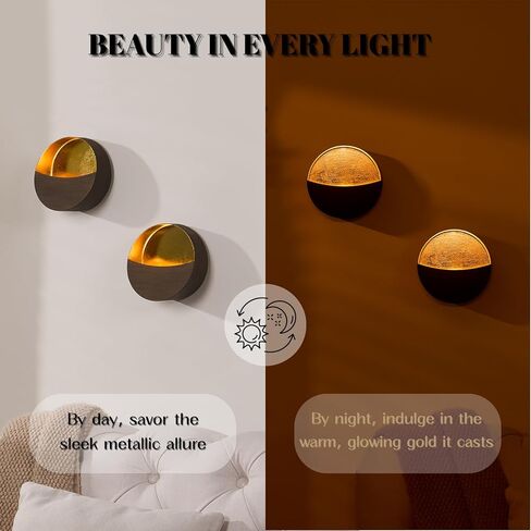 Black Wall Candle Holder Set of 2 with Gold Leaf Interior, Metal Wall Candle Sconces, Vintage Style Wall Decor for Living Room, Bedroom, and Dining Room in Kuwait