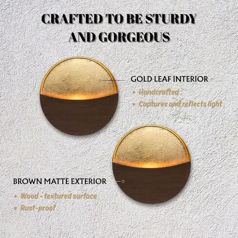 Black Wall Candle Holder Set of 2 with Gold Leaf Interior, Metal Wall Candle Sconces, Vintage Style Wall Decor for Living Room, Bedroom, and Dining Room in Kuwait