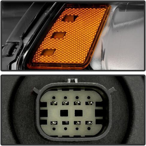 KEEKPO - For 2014-2017 Dodge Durango Black Housing Halogen w/o LED DRL Projector Headlights Headliamps Pair Left+Right in Saudi Arabia