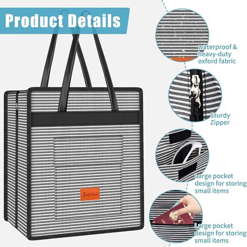 SelfTek Shoe Bag for Travel with Handle, Waterproof Large-Capacity Family Travel Shoe Bag Organizer, Shoe Travel Bags for Packing, Suitable for Luggage Handle (Black) in Kuwait