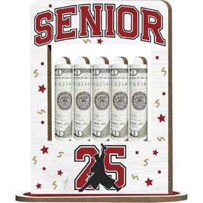 حامل أموال التخرج حامل أموال للهدية النقدية مع 5 ثقوب الحامل الخشبي لحامل النقود 2025 أموال التخرج أفكار المال حامل المال لفئة 2025 لحفلات التخرج-A01 in Kuwait