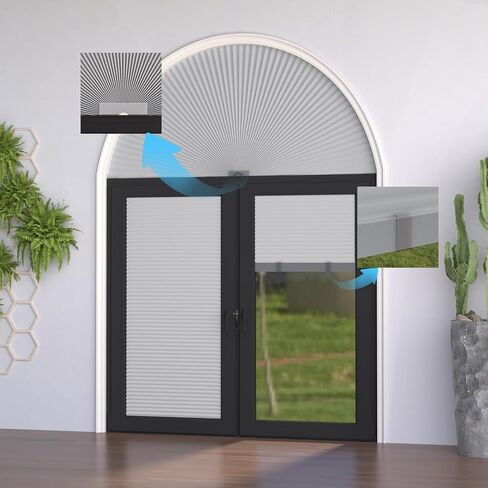 ظلال نافذة Youngoo Arch Shades Blackout Sellular Half Window Shade (حزمة بيضاء -1 ، 36W*72H) in Saudi Arabia