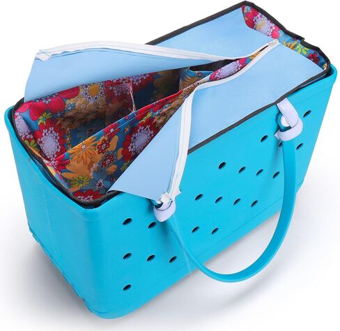 AIERSA Beach Bag Organizer with Lid for XL Bogg Bags, Accessory Insert Organizer for Bogg Bag Accessories, Organizer Pouches for Original Bogg - Black in Saudi Arabia