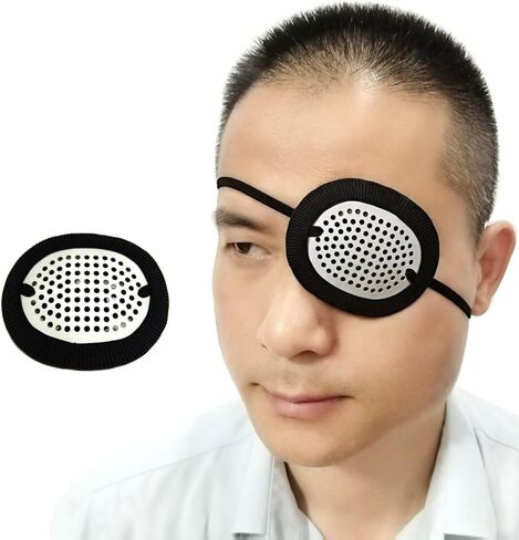Aluminum Eye Shield for Adults, Medical Eye Patch with Extended Elastic Strap and White Cloth Covering in Kuwait