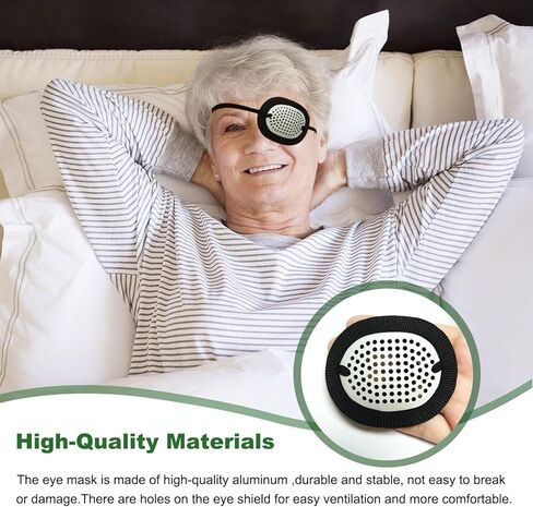 Aluminum Eye Shield for Adults, Medical Eye Patch with Extended Elastic Strap and White Cloth Covering in Kuwait