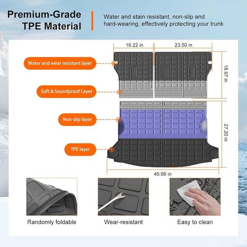 Powoq Cargo Mat متوافق مع 2024 2025 Subaru Crosstrek Impreza Trunk Mat Backrest Cargo Liner TPE presential presential for 2024 2025 Subaru Crosstrek Accessories in Kuwait