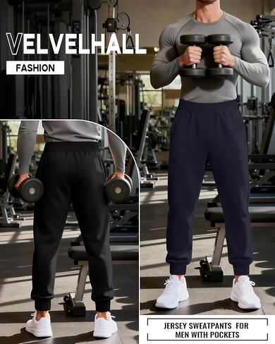 4 Pack Men's Sweatpants Casual Ribbed Tapered Athletic Baggy Joggers Workout Lightweight Track Pants with Pockets in Saudi Arabia