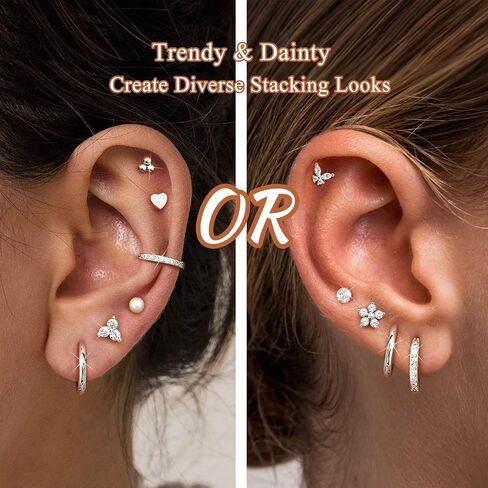 Jstyle Hypoallergenic Gold Stud Hoop Earrings for Women Men Surgical Stainless Steel Flat Back Earrings Small 14K Gold Huggie Hoops Cartilage Earring Set for Multiple Piercing Jewelry Gifts for Women in Saudi Arabia