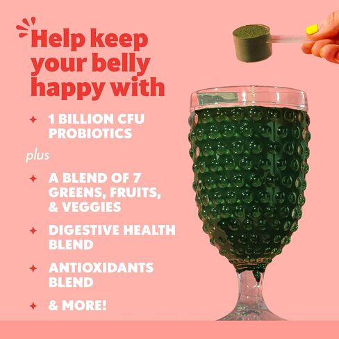 Amazing Grass Sweet Greens and Superfoods Powder for Digestive Health, Greens Powder, Digestive Enzymes, Probiotics, Spirulina, Chlorella, Summer Berry, 30 Servings in Saudi Arabia