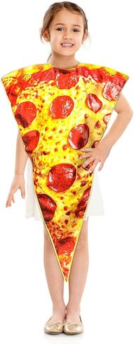 Kyson Pizza Slice Costume Funny Food Costume Realistic Pepperoni Print Foam Halloween Outfit with Hook Loop Back Closure in Saudi Arabia