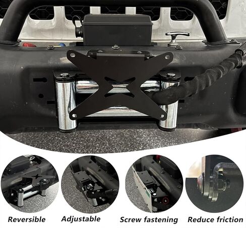 Flip-Up Winch License Plate Mount for All 10 inch Hawse Fairlead,Universal License Plate Bracket Front Bumper Compatible with Pickup Truck Off-Road Cars SUV Adjustable License Plate Holder in Kuwait