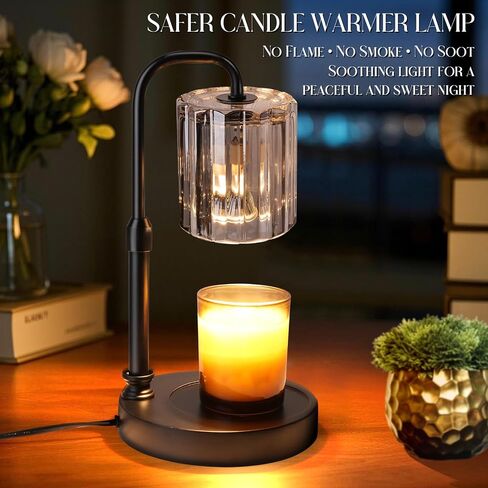 Candle Warmer Lamp with Dimmer, Adjustable Height Metal Candle Wax Warmer Warming Lamp 2/4/8H Timer for Scented Candles for HouseWarming Bedroom Home Decor Mom Women Men Family Christmas Gift in Saudi Arabia