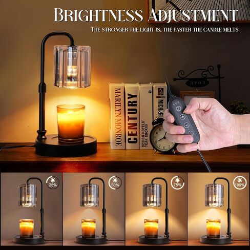 Candle Warmer Lamp with Dimmer, Adjustable Height Metal Candle Wax Warmer Warming Lamp 2/4/8H Timer for Scented Candles for HouseWarming Bedroom Home Decor Mom Women Men Family Christmas Gift in Saudi Arabia